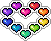 rainbow hearts sticker
