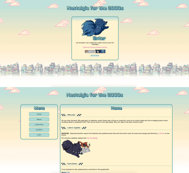 Version 1 of my website layout