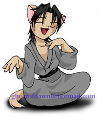 Shigure Soma from 'Fruits Basket' sitting and talking while gesturing. 