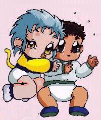 Baby Ryoko and Baby Tenchi adopted from the Anime Nursery