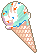 soda flavour ice cream cone