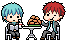 Kagami and Kuroko eating hamburgers