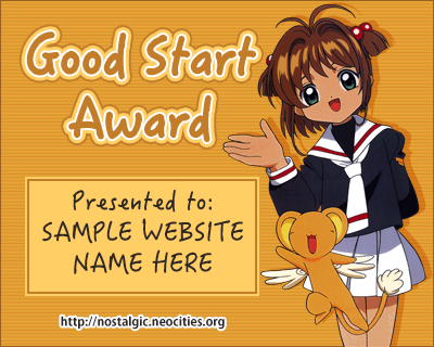 Good Start Award Sample